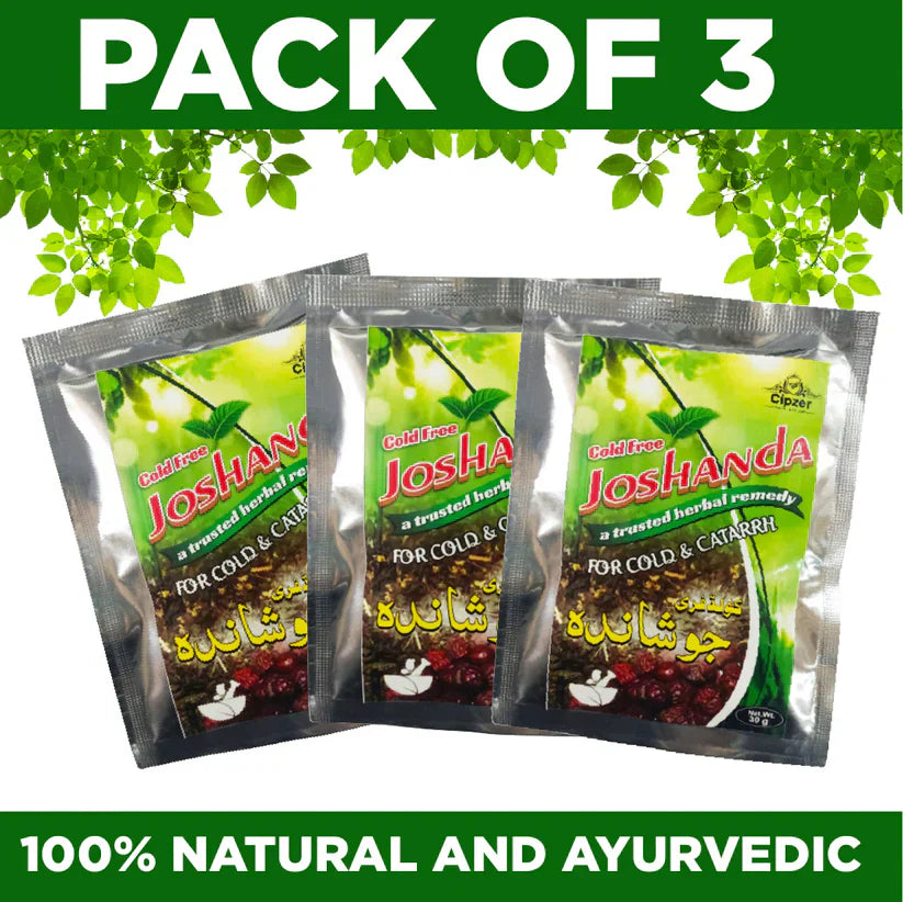 Cipzer Cold Free Joshanda 30G Pack of 3 | Herbal Remedy For Cough, Cold, Flu, Immunity & Throat Care