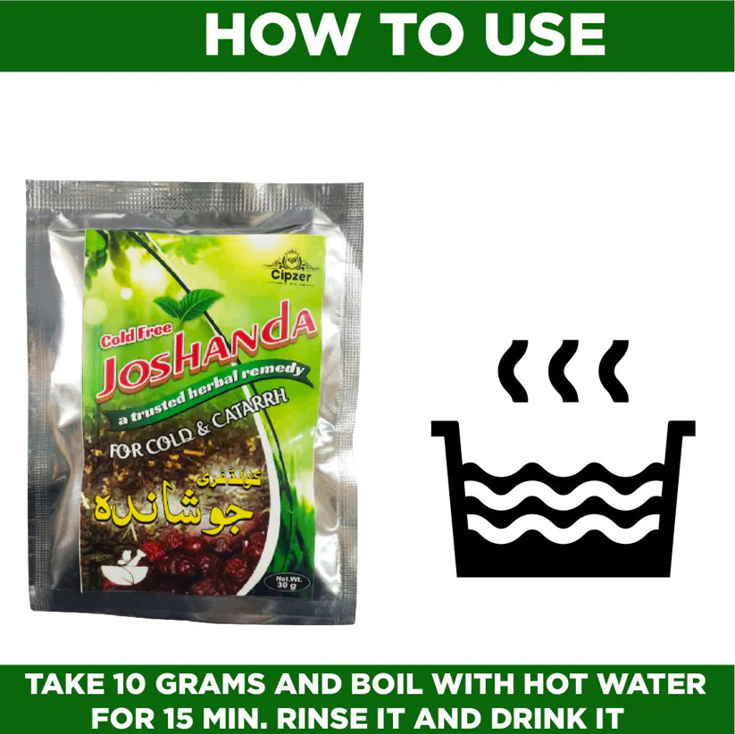 Cipzer Cold Free Joshanda - 30G Pack of 3 | Herbal Remedy for Cough, Cold, Flu, Immunity & Throat Care