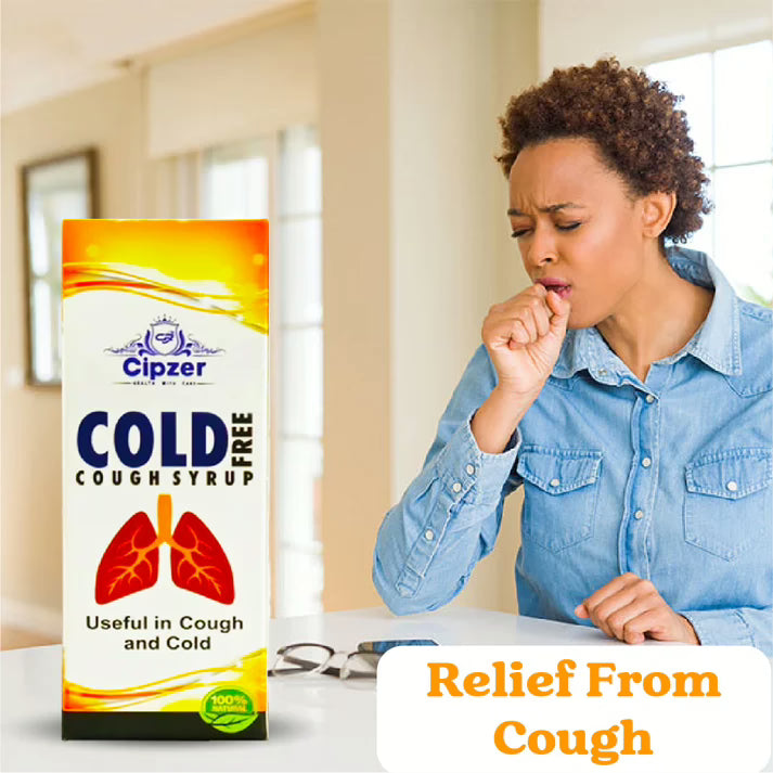 Cipzer Cold Free Cough Syrup - 100ml | Relief from Cold, Cough, Sore Throat & Respiratory Discomfort