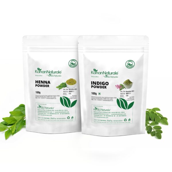 Kerala Naturals Combo of Henna Powder 100gm+ Indigo Powder 100gm