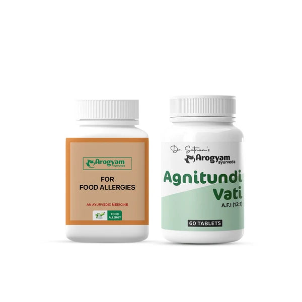Arogyam Food Allergies Combo – Ayurvedic Support for Food Allergy & Digestive Wellness – 60 Tablets + 60 Tablets