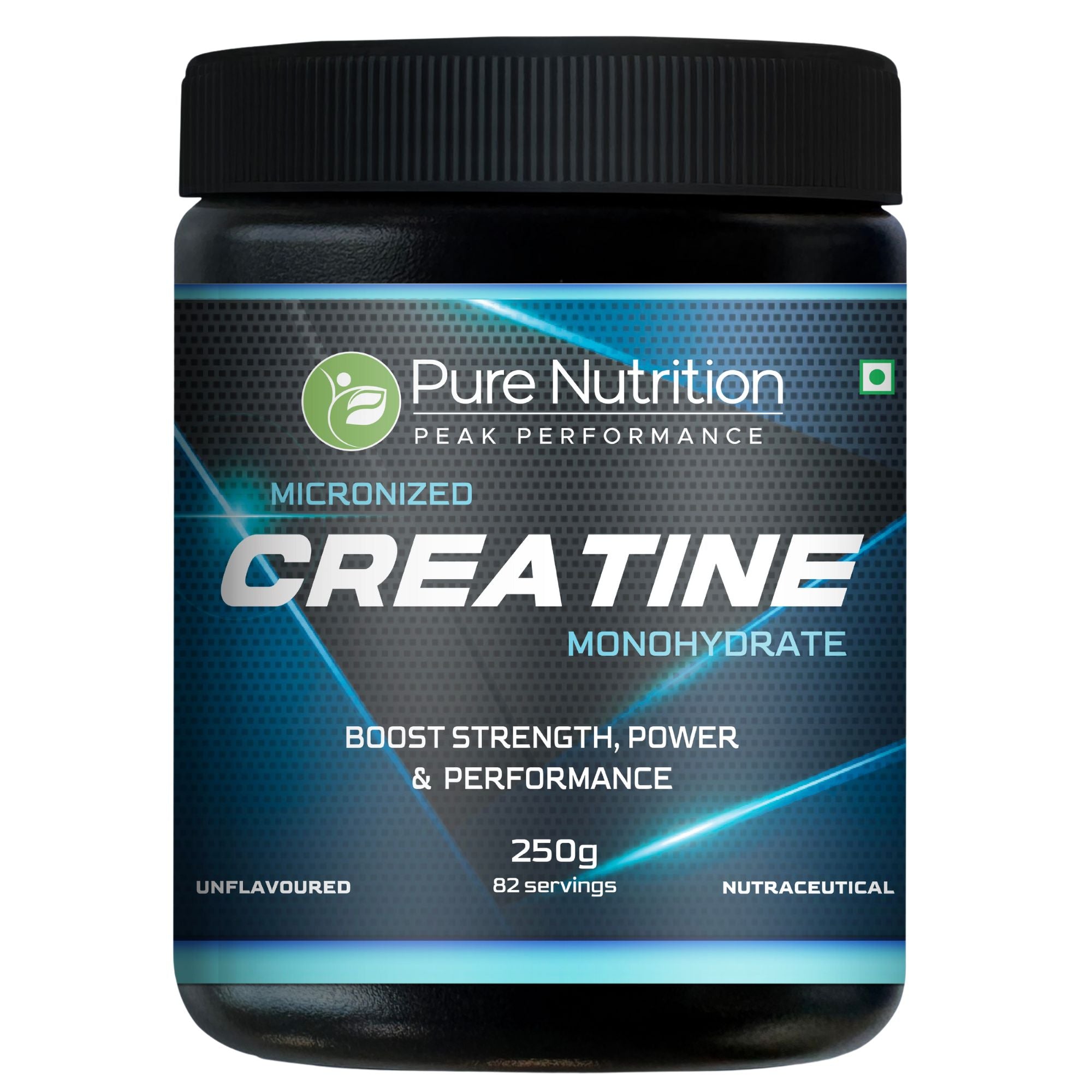 Pure Nutrition Micronised Creatine Monohydrate Powder, Pre/Post Workout Supplement, Instant Energy for Athletic Performance, Fast Recovery, Increased Muscle Mass, Unflavoured - 250gm