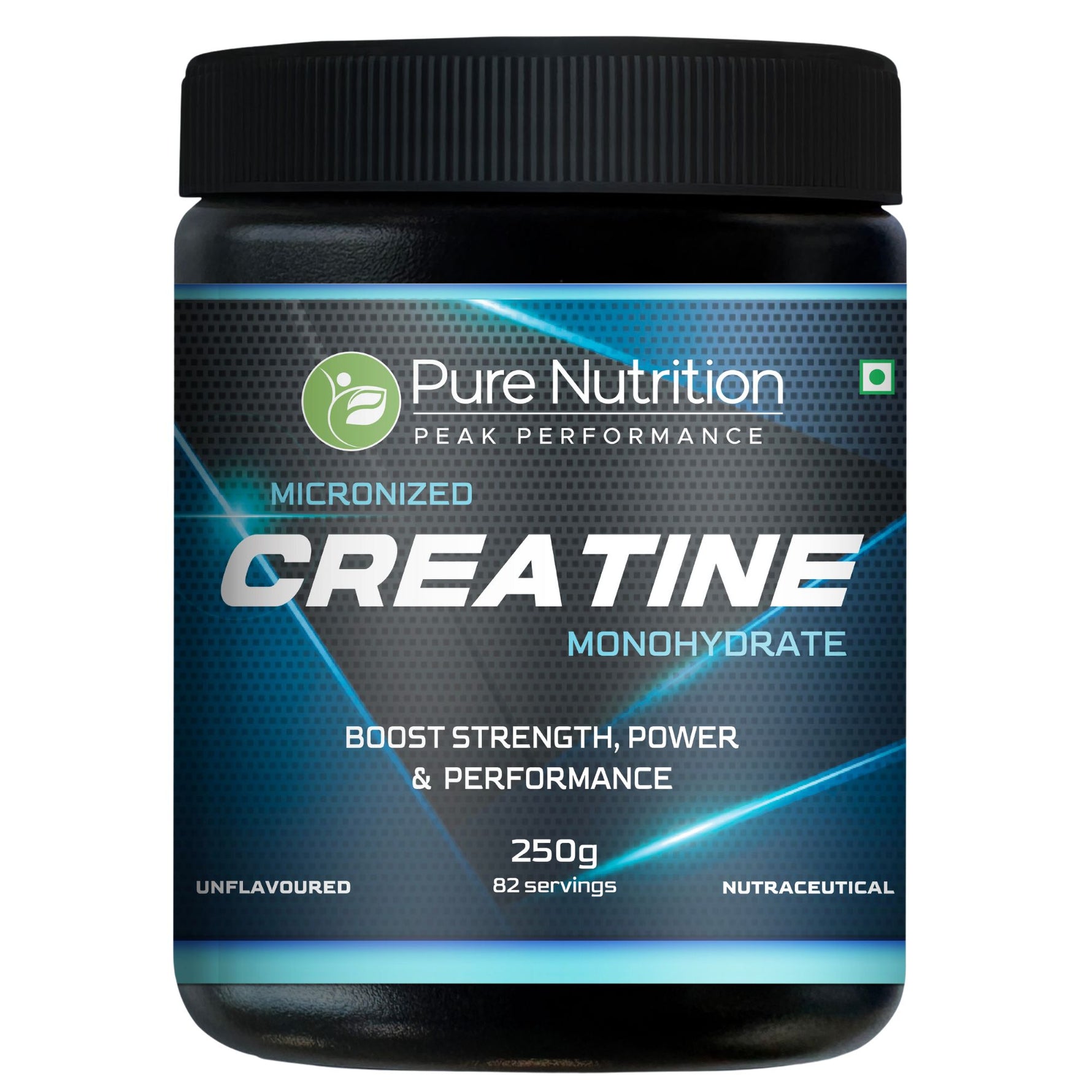 Pure Nutrition Micronised Creatine Monohydrate Powder, Pre/Post Workout Supplement, Instant Energy for Athletic Performance, Fast Recovery, Increased Muscle Mass, Unflavoured - 250gm