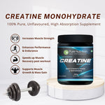 Pure Nutrition Micronised Creatine Monohydrate Powder, Pre/Post Workout Supplement, Instant Energy for Athletic Performance, Fast Recovery, Increased Muscle Mass, Unflavoured - 250gm