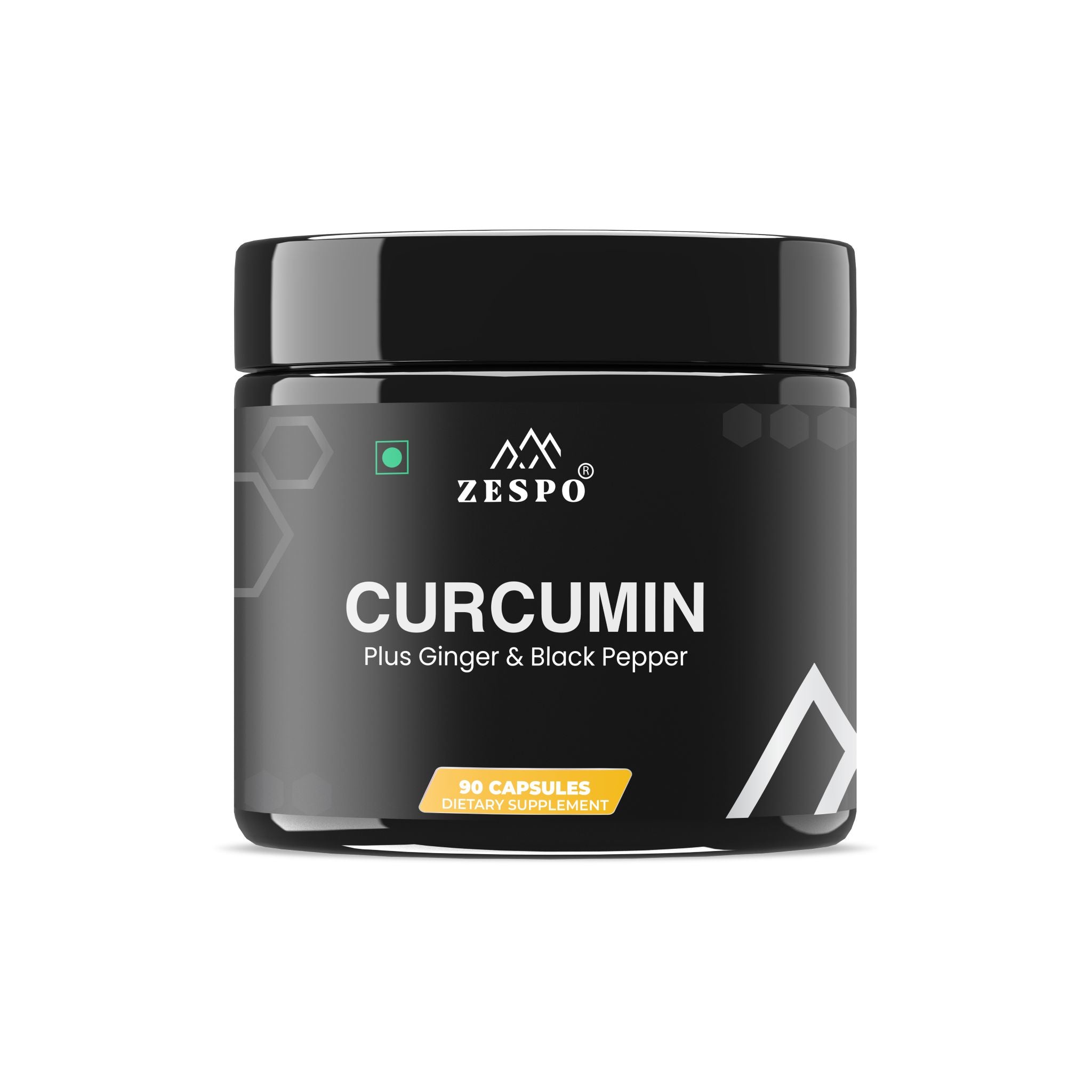 Zespo Curcumin 1,105 mg with Ginger & Black Pepper | 95% Curcuminoids | Joint Comfort, Mobility & Antioxidant Support | 90 Vegan Capsules