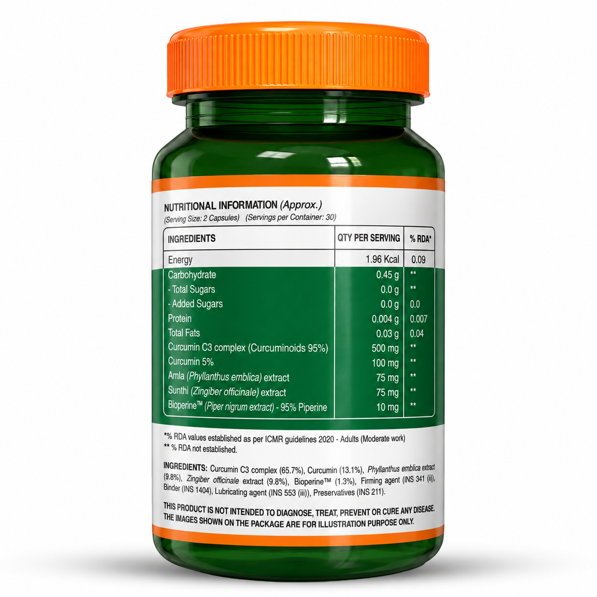 Pure Nutrition Curcumin with C3 Complex 760mg Veg Capsule - 60 Capsules
