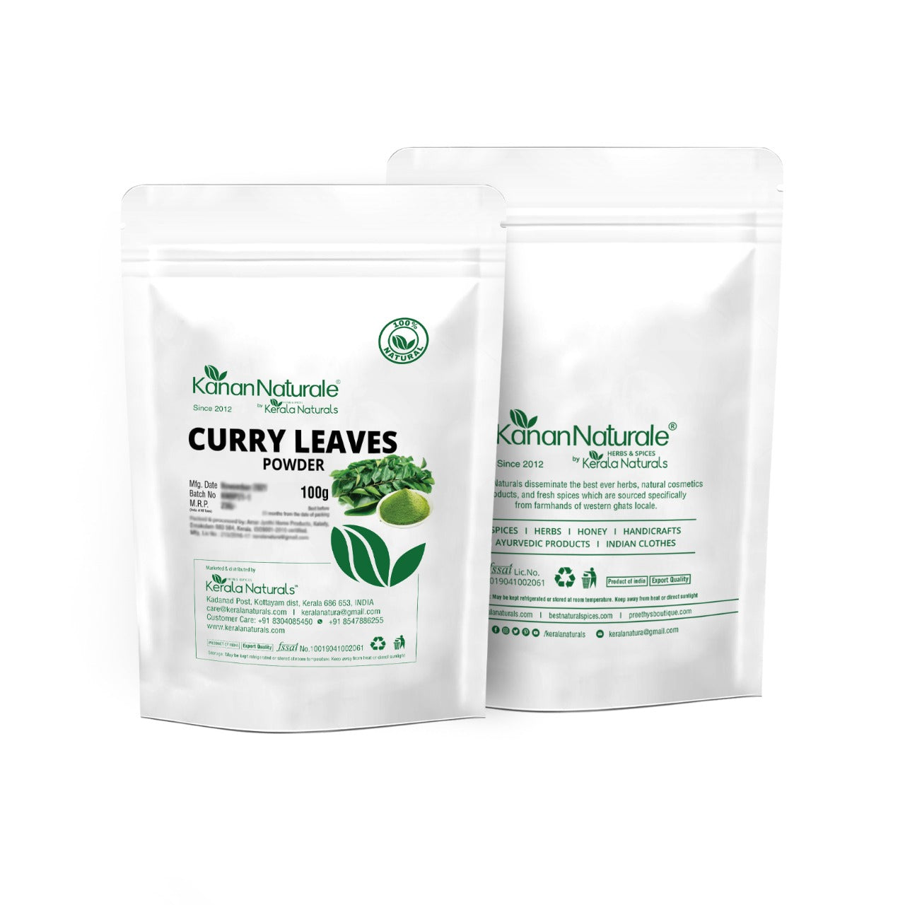 Kerala Naturals 100% Pure Curry Leaves Powder - 100gm