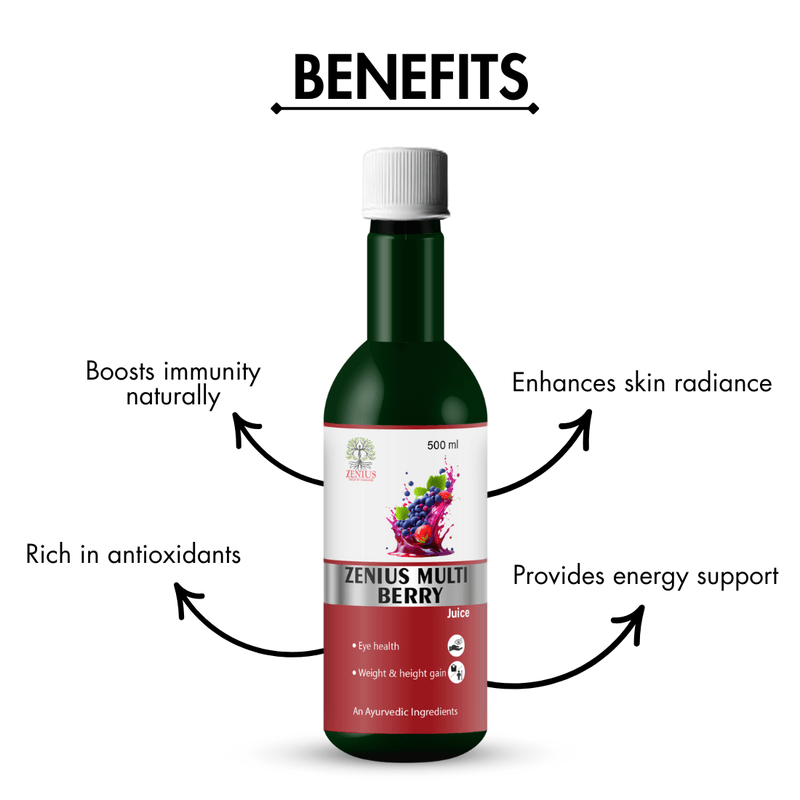 Zenius Multi Berry Juice - Delicious Antioxidant Juice for Immunity, Skin Health, and Energy - 500ml Juices