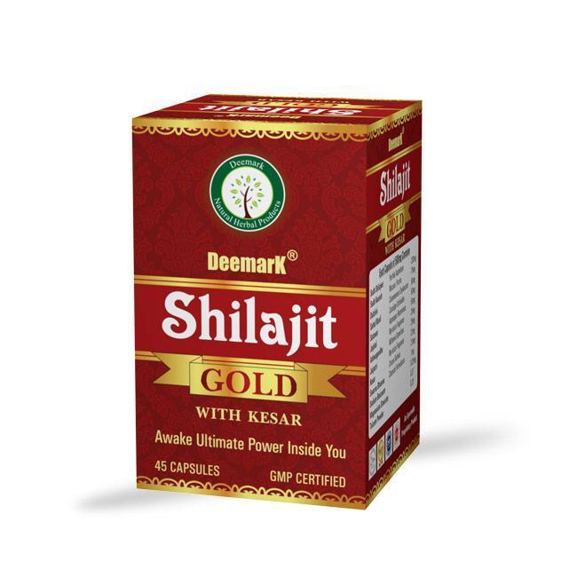 Deemark Shilajit Gold Capsule - Ayurvedic Health Supplement for Boosting Stamina & Power in Men and women - 45 Capsules