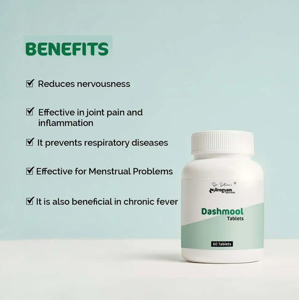 Dr. Satnam’s Arogyam Ayurveda Dashmool Tablets (500mg, 60 Tablets) | Classical 10-Root Herbal Extract for Bone & Joint Wellness, Vata Pacification & Anti-Inflammatory Support