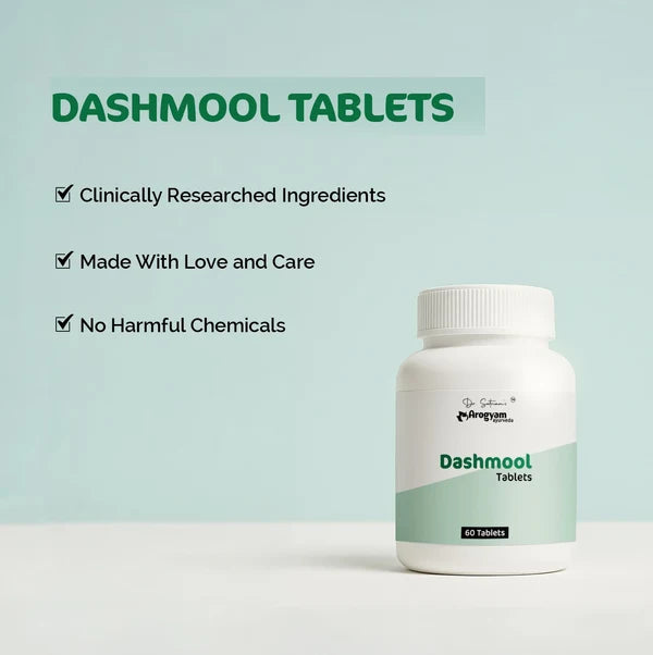 Dr. Satnam’s Arogyam Ayurveda Dashmool Tablets (500mg, 60 Tablets) | Classical 10-Root Herbal Extract for Bone & Joint Wellness, Vata Pacification & Anti-Inflammatory Support