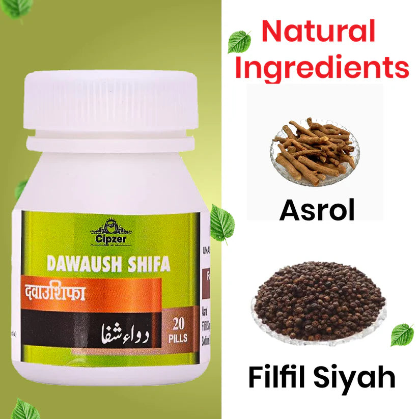 Cipzer Dawaush Shifa Pill - 20 Pills | Herbal Immunity Booster, Fever Relief & Natural Healing Support
