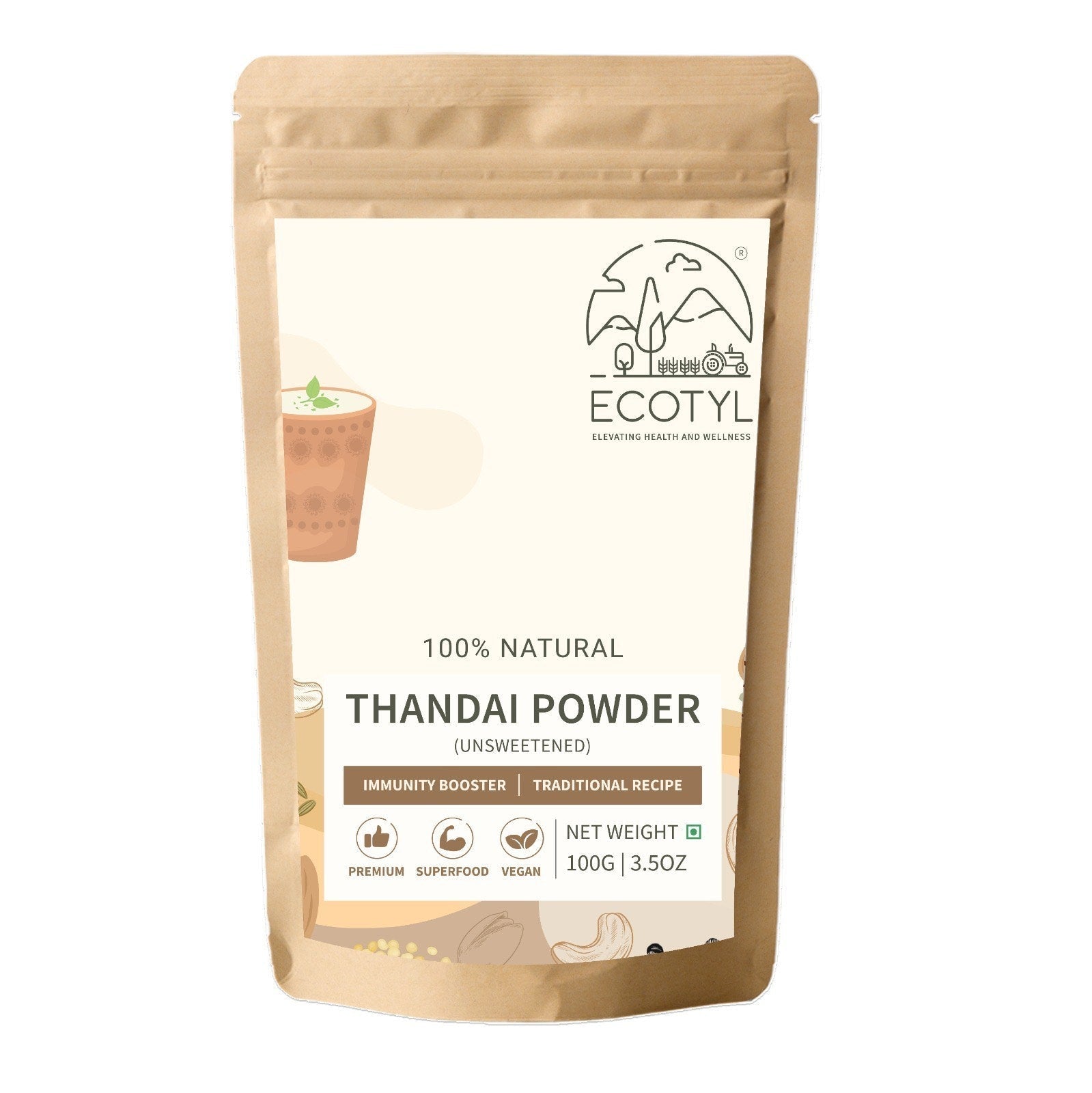 Ecotyl Thandai Powder | Unsweetened | Traditional Recipe | 100g