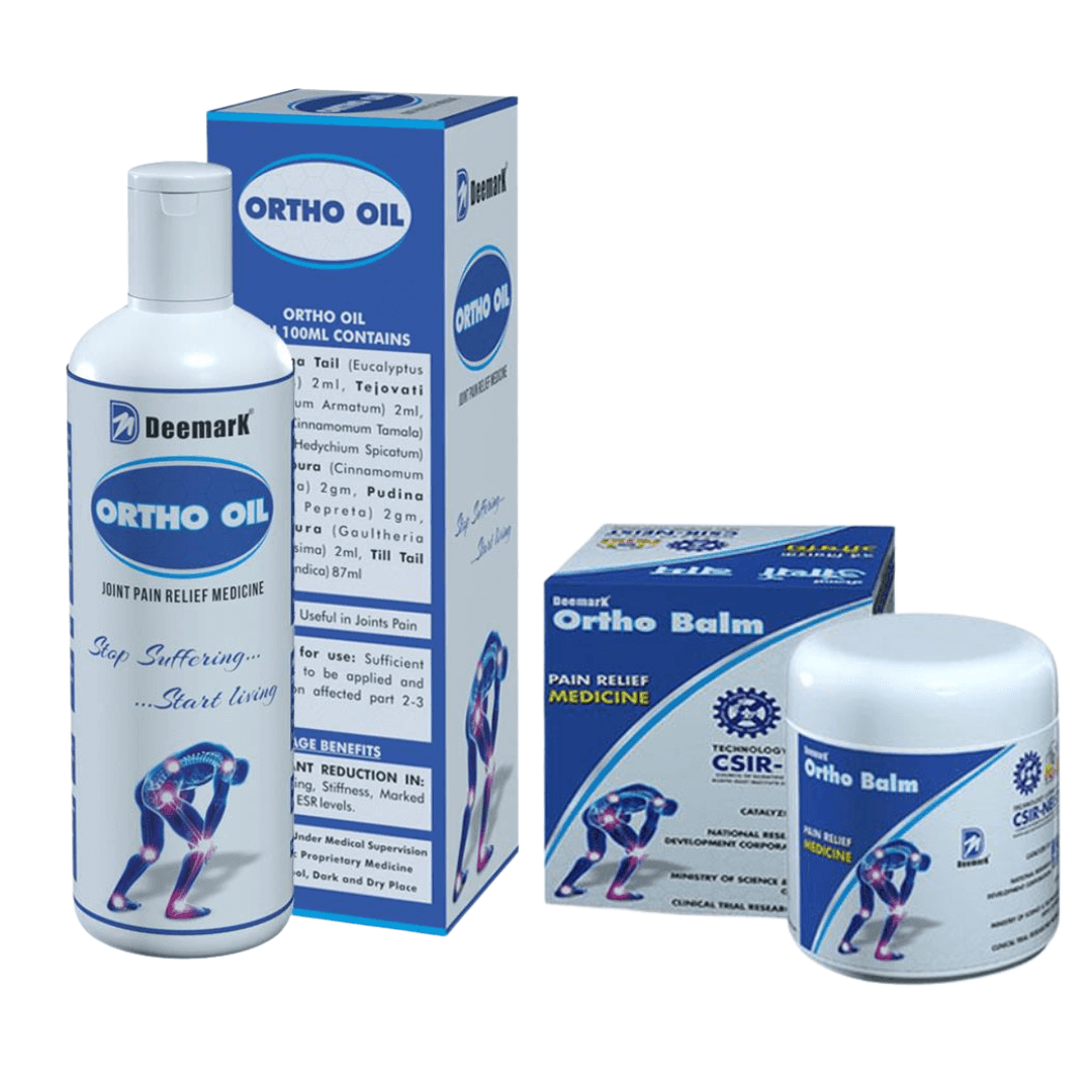 Deemark Ortho Balm & Oil Pain Relief for Joint and Muscle Pain (50gm Balm & 50ml Oil)