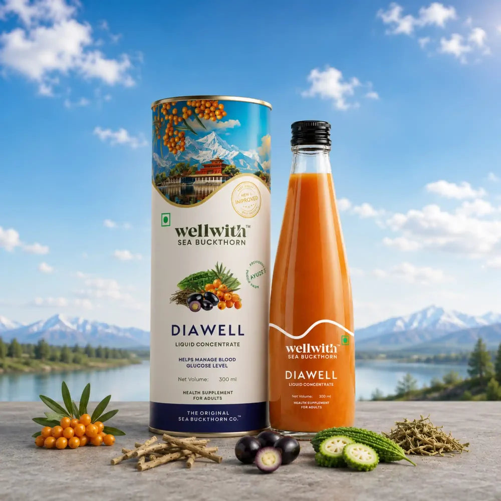 WellWith DiaWell Sea Buckthorn Juice for Blood Sugar Support (300ml)