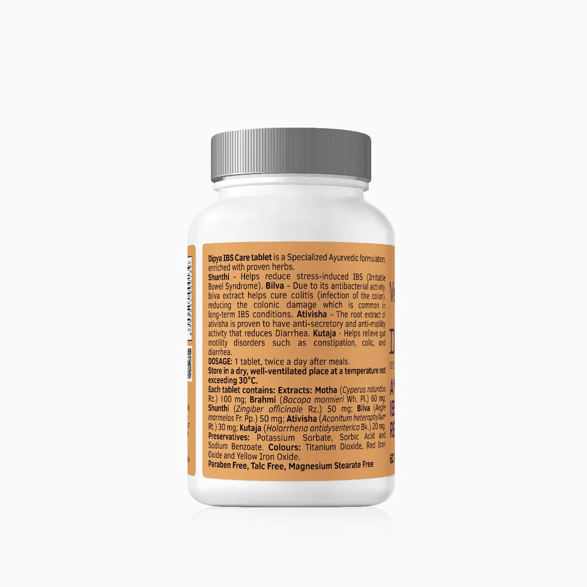 Dipya IBS Care Tablets - Ayurvedic Remedy for Irritable Bowel Syndrome & Bloating - 60 Tablets