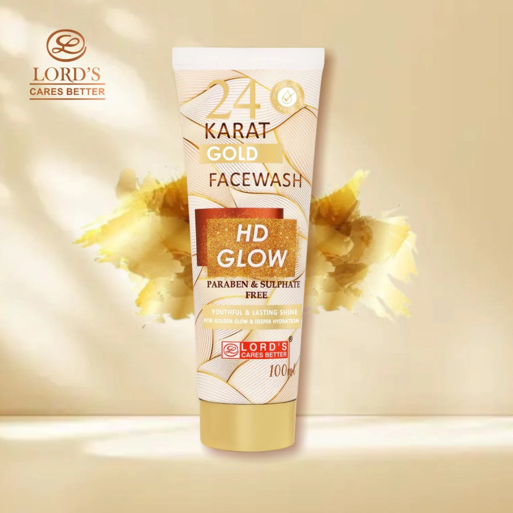 Lords 24 Karat Gold Face Wash (100ml) Youthful Shine & Golden Glow with Deeper Hydration