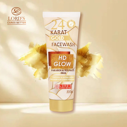 Lords 24 Karat Gold Face Wash (100ml) Youthful Shine & Golden Glow with Deeper Hydration