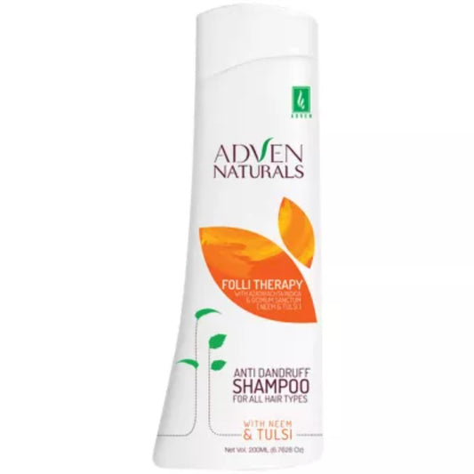adven folli therapy anti dandruff shampoo with neem & tulsi (100ml)