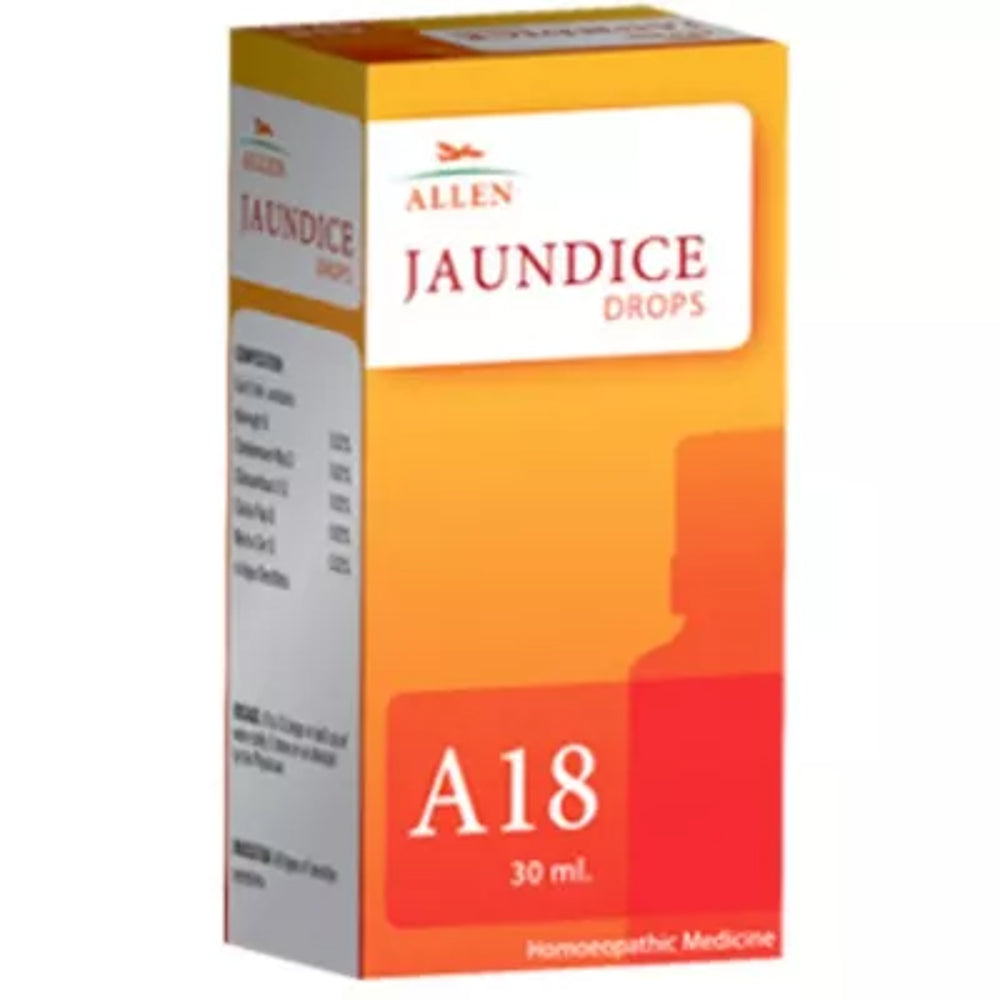 allen a18 jaundice drop 30ml (for sluggish liver, loss of appetite, indigestion, jaundice, hepatic d