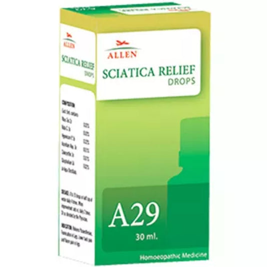 allen a29 sciatica relief drop 30ml (relieve pain in legs and back and cramps associated with sciati