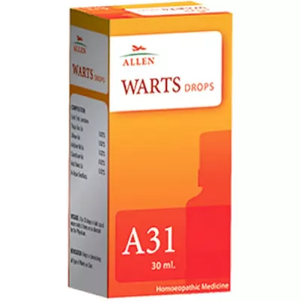 allen a31 warts drop 30ml (acts well in all kinds of warts (common and flat warts) and corns, horny