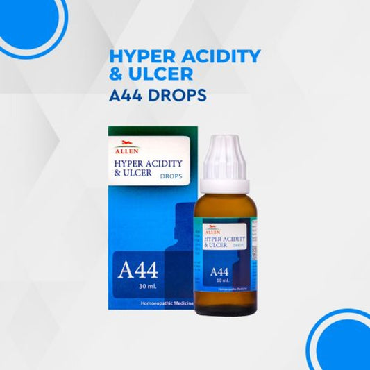 allen a44 hyper acidity & ulcer drop 30ml (hyperacidity, indigestion, peptic ulcers, acid reflux, ga