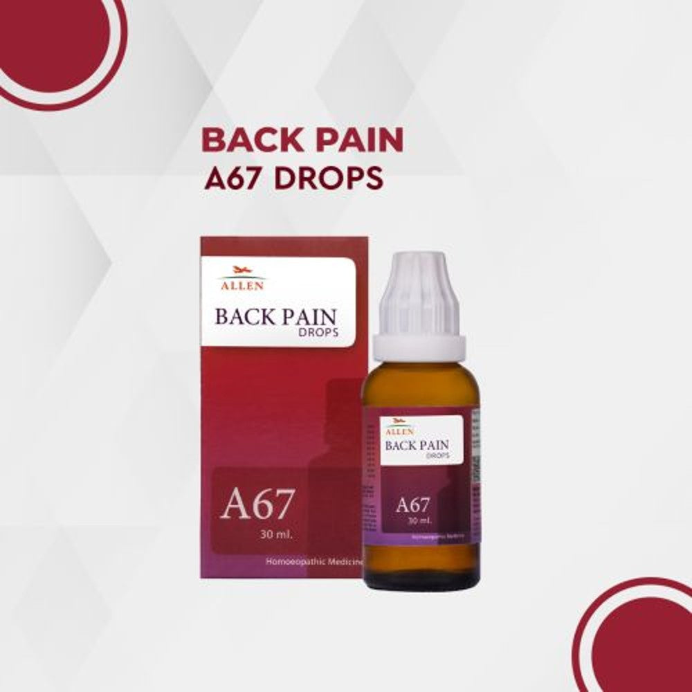 allen a67 back pain drop 30ml (pain or discomfort in the upper, middle or lower back. upper back pai