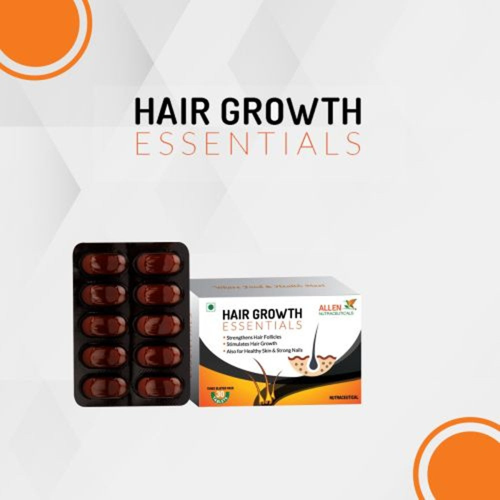 allen nutraceutical hair growth essentials for hair follicles, skin & nails | tablet 30tab (strength