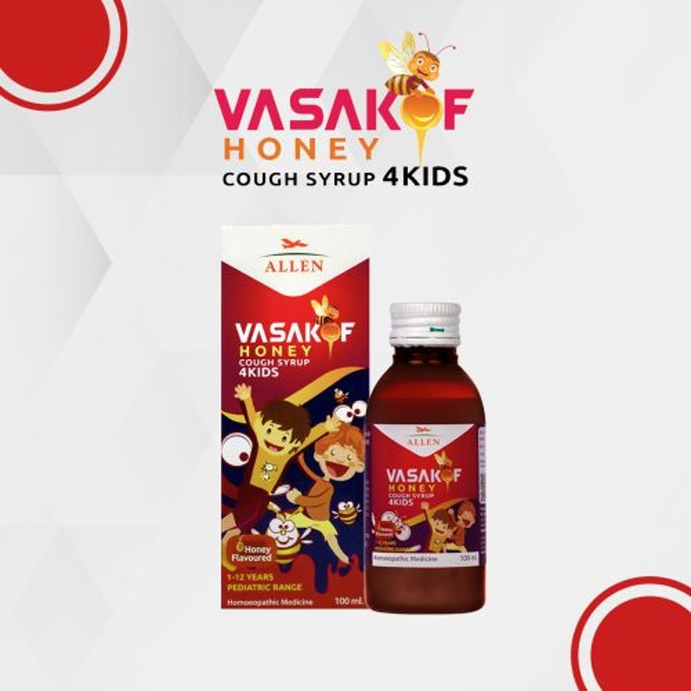 Allen Vasakof Honey Cough Syrup 4Kids - 100ml