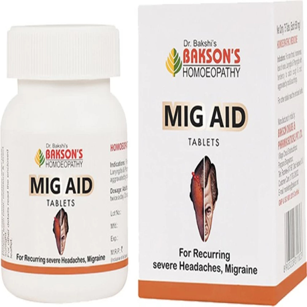 bakson's homeopathy mig aid tablet 75tab