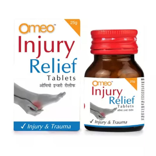 bjain omeo injury relief tablet (25gm) ( sprains, strains, muscle, injuries)
