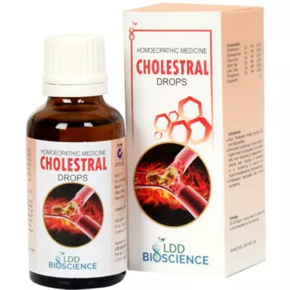 ldd bioscience cholestral drops (30ml) lowers high cholesterol, triglycerides levels in blood, profu