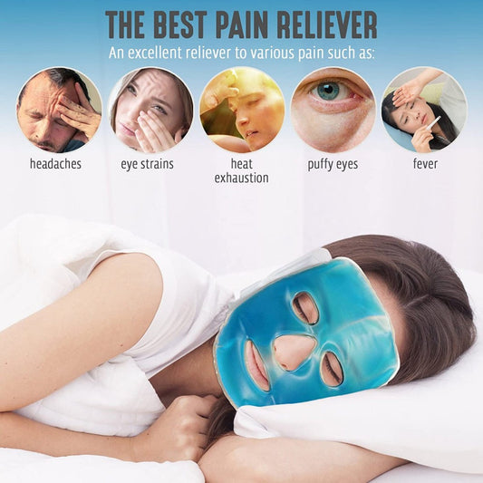 cooling gel face mask with strap-on velcro, medium