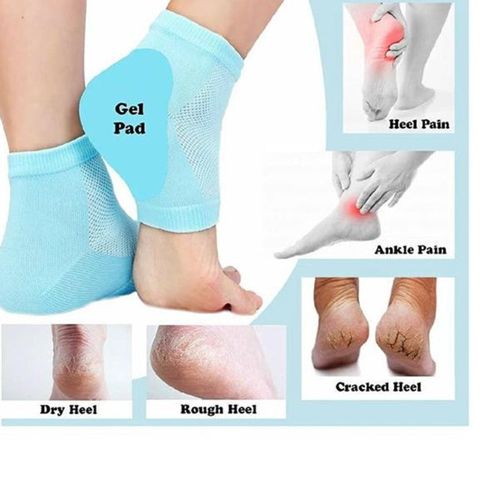 heel pain relief silicone gel heel socks (multicolor)
