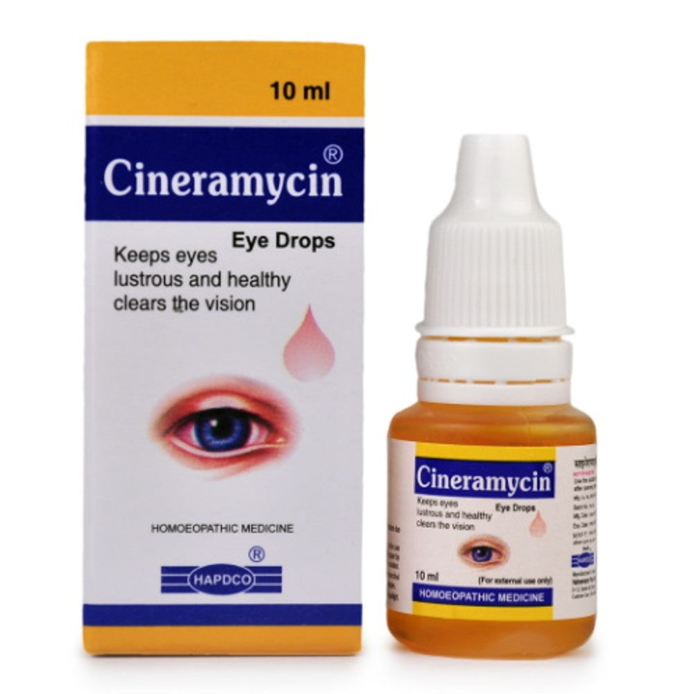 hapdco cineramycin eye drops (10ml) relief from dry eyes, irritation, burning, eye strain, eye strai