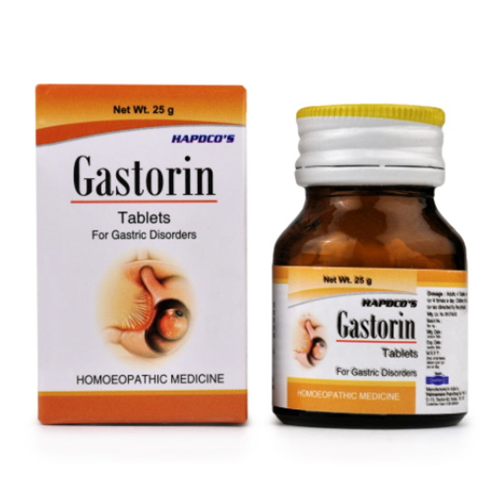 hapdco gastorin tablets (25g) for gastric complaints, hyperacidity, flatulence, heartburn, stomach p