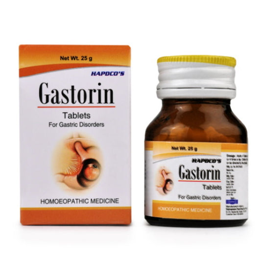 hapdco gastorin tablets (25g) for gastric complaints, hyperacidity, flatulence, heartburn, stomach p