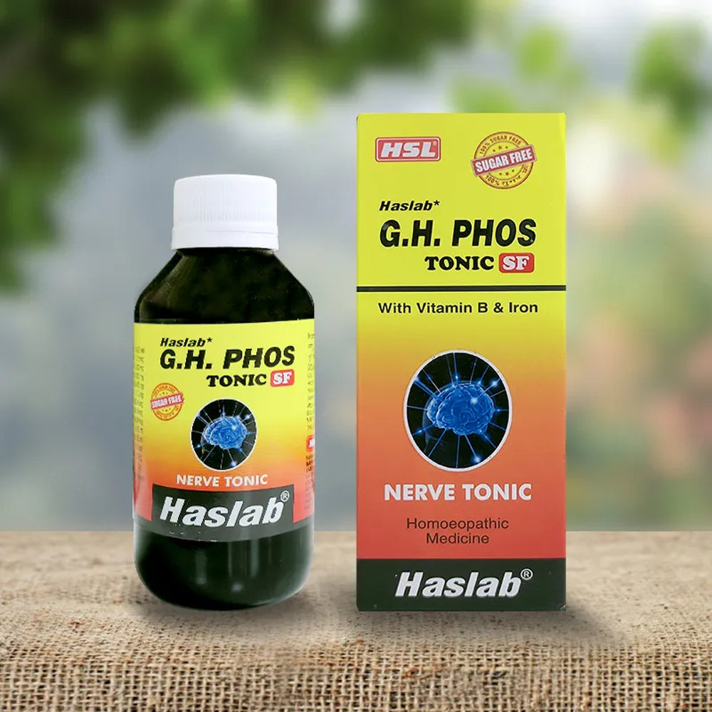 haslab g h phos tonic tonic with vitamin b and iron (sugar free) (120ml) (nervous exhaustion, brain