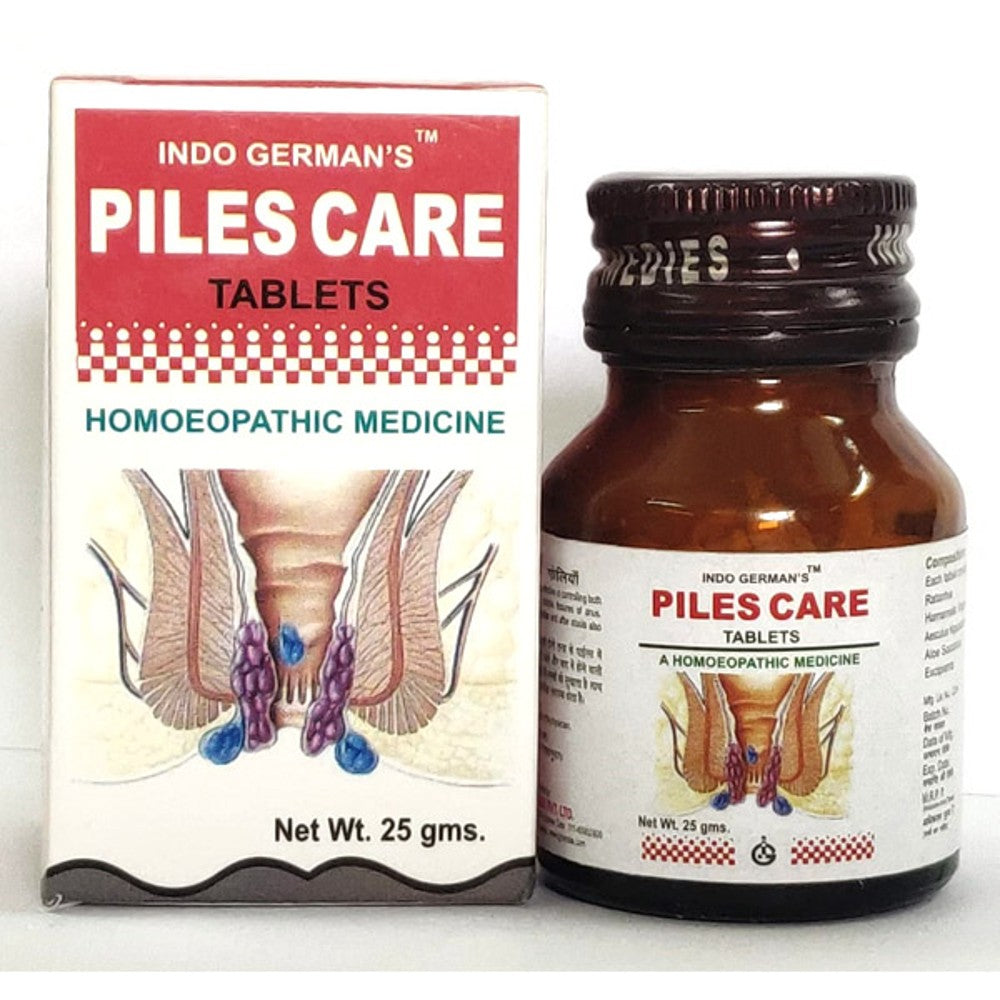 indo german piles care tablets 25gm (relief from piles and anal fissures, bleeding with stools, cons