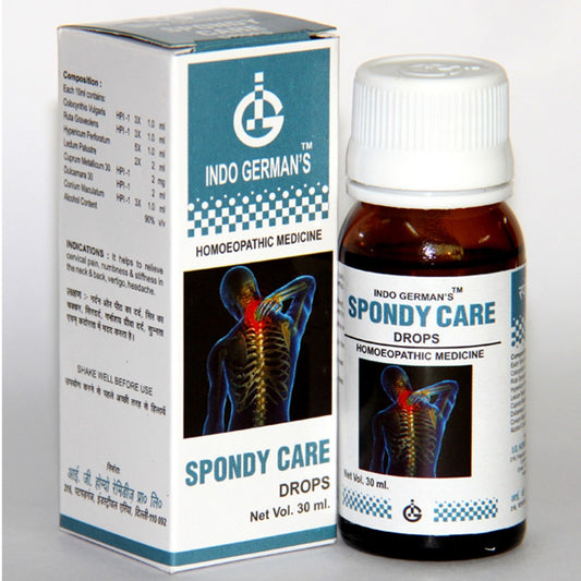 indo german spondy care drops 30ml (pain in arthritis, sprains, joint swelling, muscle cramps, stiff