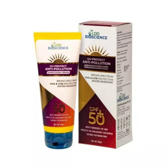 ldd bioscience uv-protect anti-pollution spf 50+ sunscreen cream 50gm