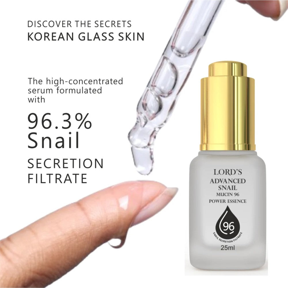 lord's advanced snail mucin 96 power essence 25ml (skin-friendly snail secretion filtrate that nouri