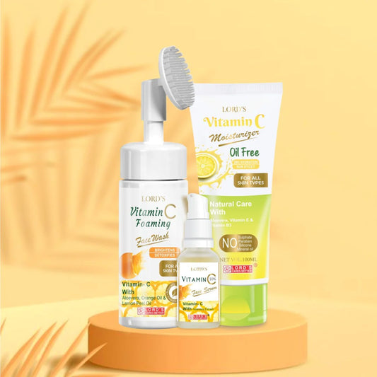 lord's vitamin c face brightening kit (150ml + 30ml + 100ml)