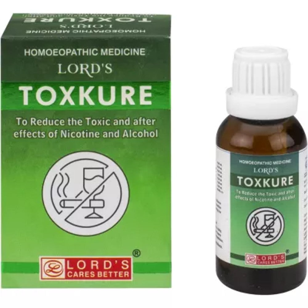 lords toxkure drops (30ml) lowers the toxic, after effects and craving of nicotine and alcohol