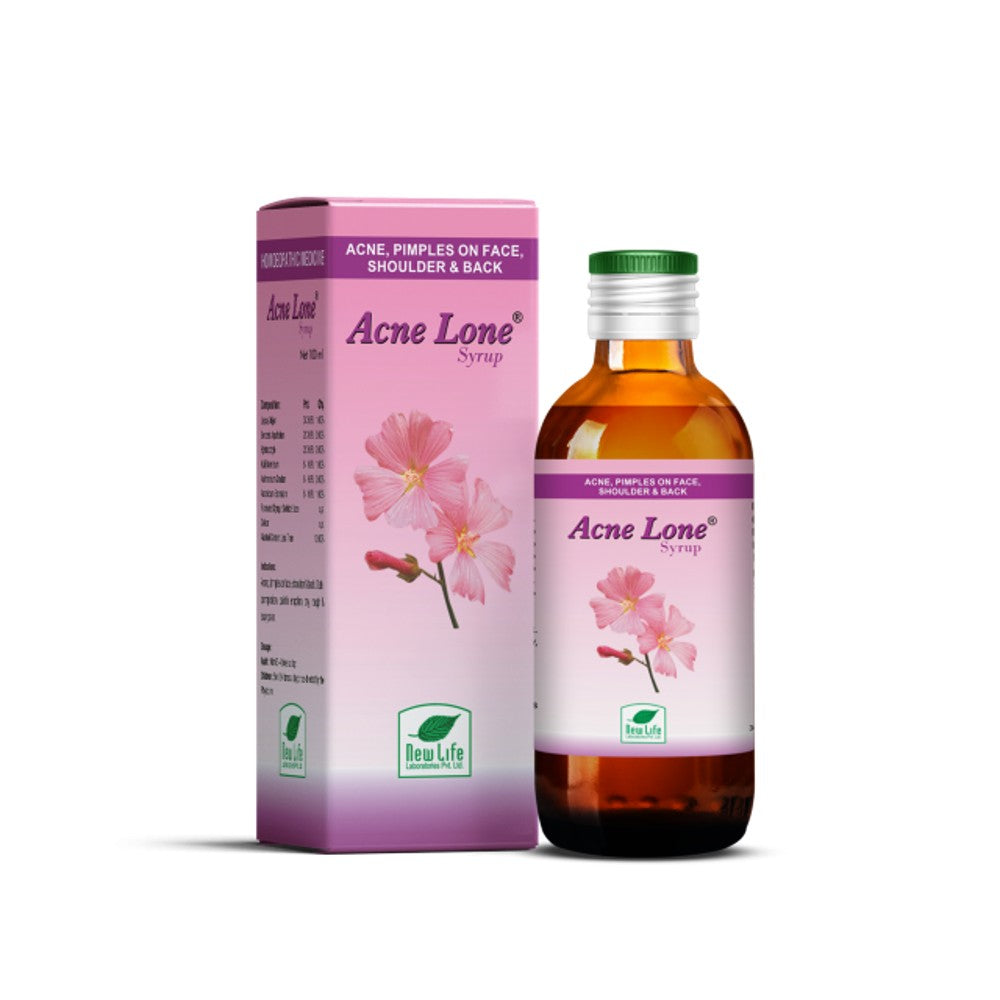 new life acnelone syrup (100ml) for acne, pimples on face and back, skin rashes, pustules, boils