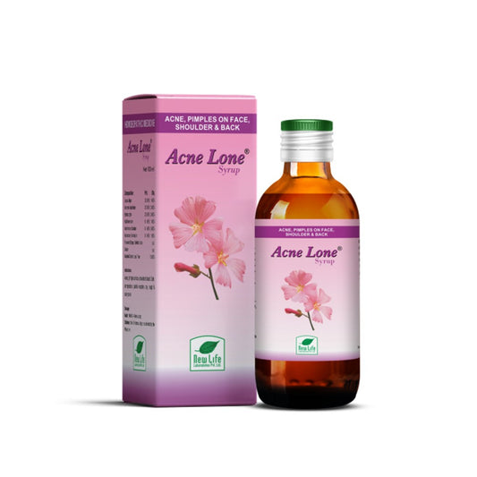 new life acnelone syrup (100ml) for acne, pimples on face and back, skin rashes, pustules, boils