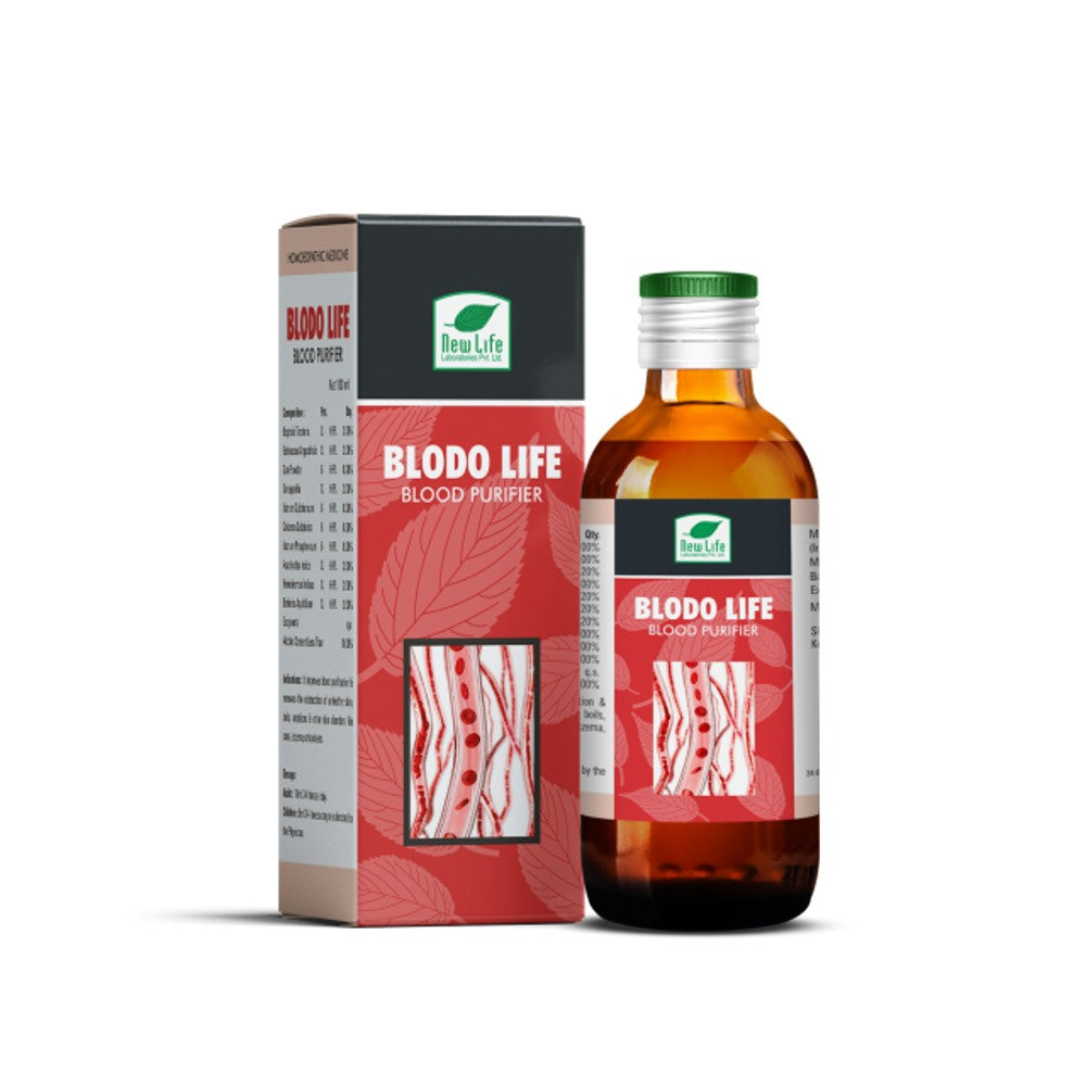 new life blodo life-syrup (100ml) purifies blood, remove impurities, useful in skin diseases, acne,