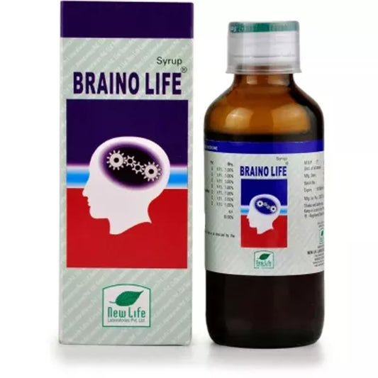 new life braino life syrup (200ml) improves memory, hysteria, brain fag, regulates blood circulation