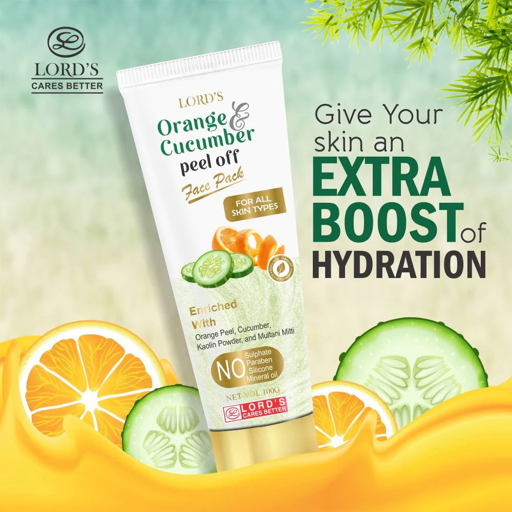 lords orange and cucumber peel off face pack (100g)